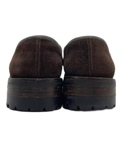 GUCCI（グッチ）GUCCI (グッチ) スクエアトゥービットローファー ブラウン サイズ:401/2の古着・服飾アイテム