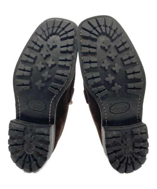 GUCCI（グッチ）GUCCI (グッチ) スクエアトゥービットローファー ブラウン サイズ:401/2の古着・服飾アイテム