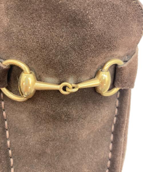 GUCCI（グッチ）GUCCI (グッチ) スクエアトゥービットローファー ブラウン サイズ:401/2の古着・服飾アイテム