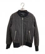 AMI Alexandre Mattiussiアミアレクサンドルマテュッシ）の古着「ウールチェックスタジャン」｜グレー×ブラック
