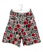 COMME des GARCONS HOMME PLUSコムデギャルソンオムプリュス）の古着「総柄ショートパンツ」｜ホワイト×ブラック