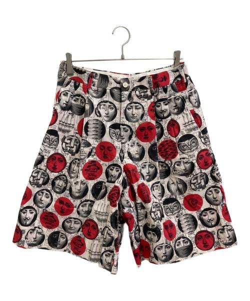 COMME des GARCONS HOMME PLUS（コムデギャルソンオムプリュス）COMME des GARCONS HOMME PLUS (コムデギャルソンオムプリュス) 総柄ショートパンツ ホワイト×ブラック サイズ:Sの古着・服飾アイテム