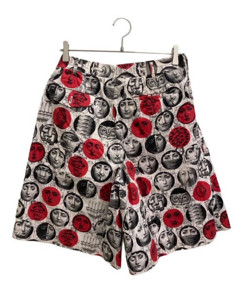 COMME des GARCONS HOMME PLUS（コムデギャルソンオムプリュス）COMME des GARCONS HOMME PLUS (コムデギャルソンオムプリュス) 総柄ショートパンツ ホワイト×ブラック サイズ:Sの古着・服飾アイテム