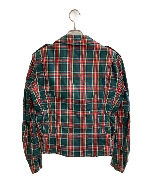 COMME des GARCONS HOMME PLUS（コムデギャルソンオムプリュス）COMME des GARCONS HOMME PLUS (コムデギャルソンオムプリュス) ダブルライダースジャケット レッド×グリーン サイズ:Sの古着・服飾アイテム
