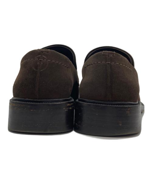 GUCCI（グッチ）GUCCI (グッチ) スクエアトゥースウェードローファー ブラウン サイズ:25.5cmの古着・服飾アイテム