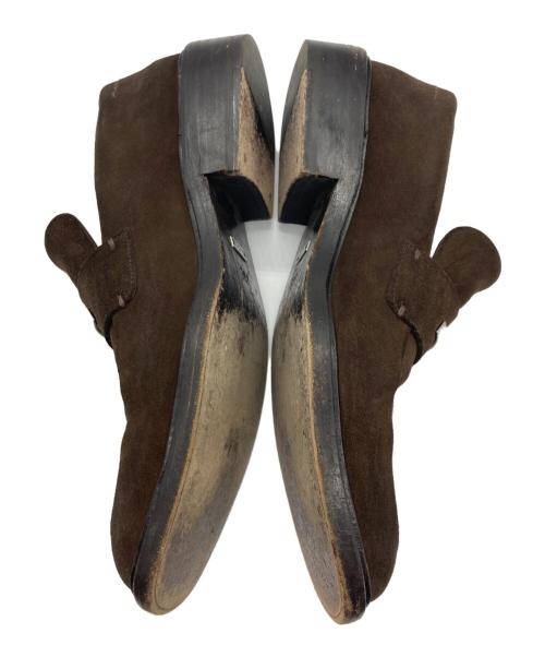 GUCCI（グッチ）GUCCI (グッチ) スクエアトゥースウェードローファー ブラウン サイズ:25.5cmの古着・服飾アイテム