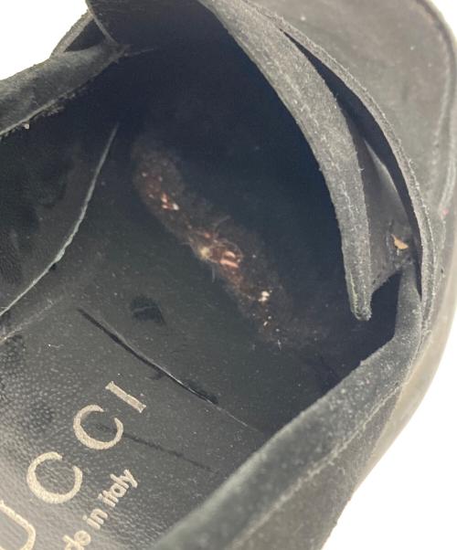 GUCCI（グッチ）GUCCI (グッチ) スクエアトゥースウェードローファー ブラック サイズ:26cmの古着・服飾アイテム