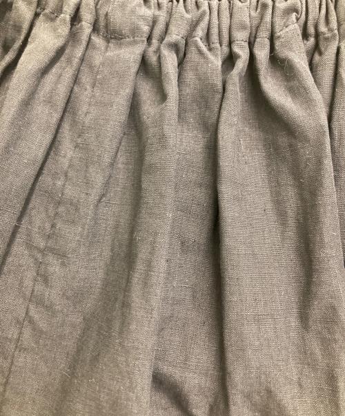 homspun（ホームスパン）homspun (ホームスパン) リネンギャザースカート ブラック サイズ:Mの古着・服飾アイテム