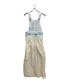 MAISON SPECIAL（メゾンスペシャル）の古着「デニムサスペンダーカーゴパンツ」｜スカイブルー