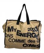 COMME des GARCONSコムデギャルソン）の古着「メッセージプリントトートバッグ」｜ベージュ