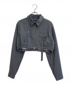 MAISON SPECIALメゾンスペシャル）の古着「メタルショートブルゾン」｜グレー
