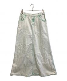 Ameri（アメリ）の古着「FULL LENGTH COLOR DENIM SKIRT」｜グリーン