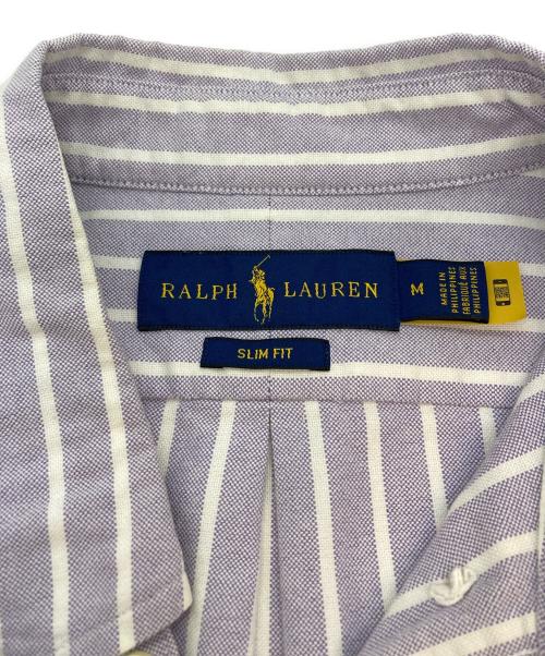 RALPH LAUREN（ラルフローレン）RALPH LAUREN (ラルフローレン) ストライプシャツ ホワイト×パープル サイズ:SIZE Mの古着・服飾アイテム