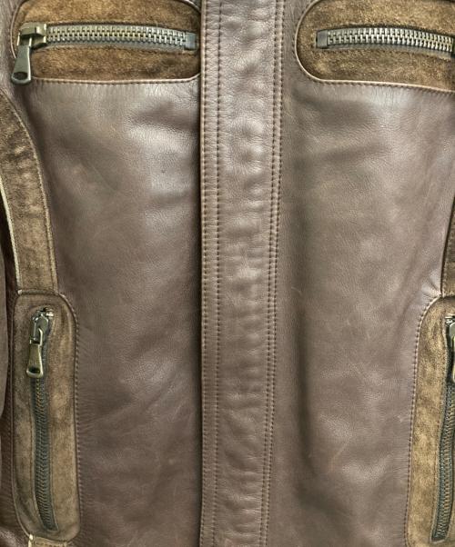 DOLCE & GABBANA（ドルチェ＆ガッバーナ）DOLCE & GABBANA (ドルチェ＆ガッバーナ) レザージャケット ブラウン サイズ:46の古着・服飾アイテム