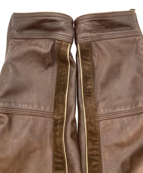 DOLCE & GABBANA（ドルチェ＆ガッバーナ）DOLCE & GABBANA (ドルチェ＆ガッバーナ) レザージャケット ブラウン サイズ:46の古着・服飾アイテム