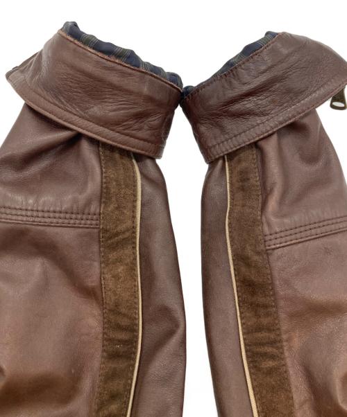 DOLCE & GABBANA（ドルチェ＆ガッバーナ）DOLCE & GABBANA (ドルチェ＆ガッバーナ) レザージャケット ブラウン サイズ:46の古着・服飾アイテム