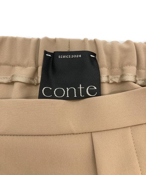 Con te（コンテ）Con te (コンテ) スリットテーパードパンツ ブラウン サイズ:SIZE 36の古着・服飾アイテム
