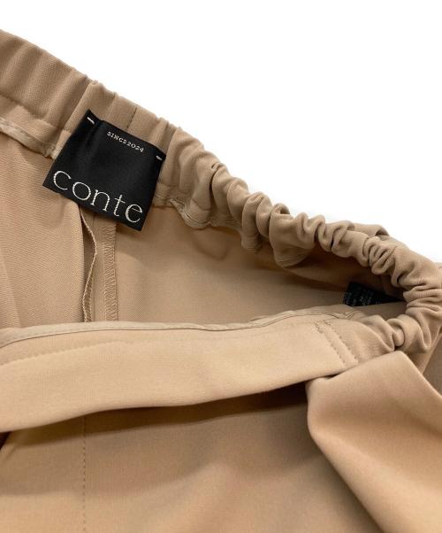 Con te（コンテ）Con te (コンテ) スリットテーパードパンツ ブラウン サイズ:SIZE 36の古着・服飾アイテム