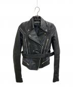 EKAMエカム）の古着「レザーライダースジャケット」｜ブラック