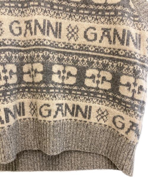 GANNI（ガニー）Ganni (ガニー) ロゴウールミックスベスト グレー サイズ:-の古着・服飾アイテム