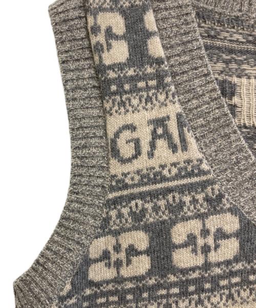 GANNI（ガニー）Ganni (ガニー) ロゴウールミックスベスト グレー サイズ:-の古着・服飾アイテム