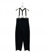 H BEAUTY&YOUTHエイチ ビューティー&ユース）の古着「HIGH WAIST SUSPENDERS PANTS」｜ブラック
