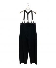 H BEAUTY&YOUTH（エイチ ビューティー&ユース）の古着「HIGH WAIST SUSPENDERS PANTS」｜ブラック