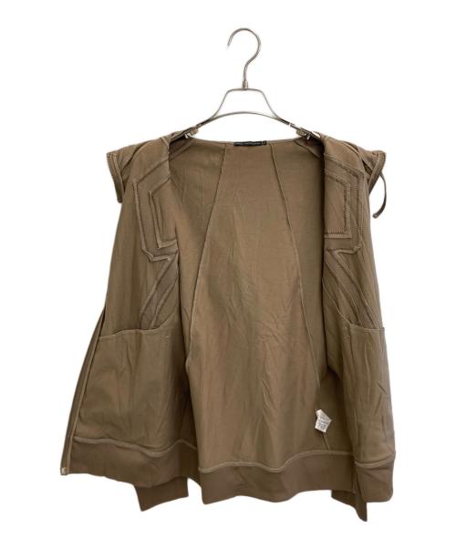 MARITHE+FRANCOIS GIRBAUD（マリテフランソワジルボー）MARITHE+FRANCOIS GIRBAUD (マリテフランソワジルボー) 刺し子ジップパーカー ブラウン サイズ:Lの古着・服飾アイテム