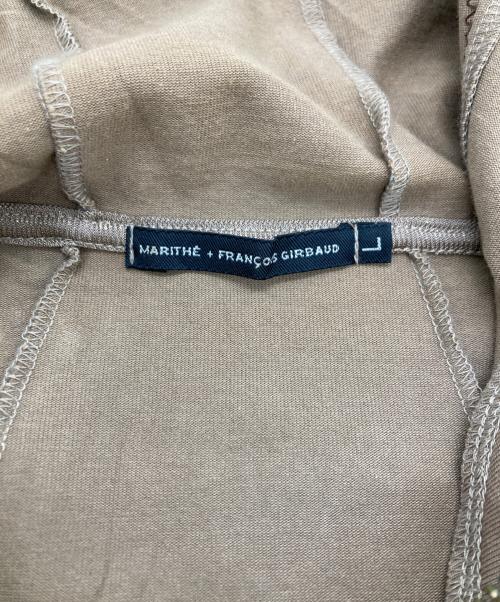 MARITHE+FRANCOIS GIRBAUD（マリテフランソワジルボー）MARITHE+FRANCOIS GIRBAUD (マリテフランソワジルボー) 刺し子ジップパーカー ブラウン サイズ:Lの古着・服飾アイテム