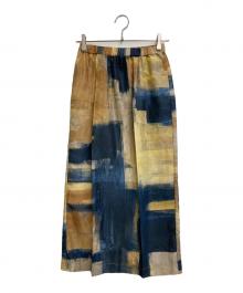 Rumche（ラムシェ）の古着「22ss ”JENNIFER” Art Paint Skirt」｜ネイビー×イエロー
