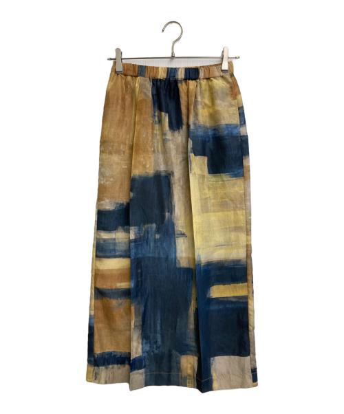 Rumche（ラムシェ）RUMCHE (ラムシェ) 22ss ”JENNIFER” Art Paint Skirt ネイビー×イエロー サイズ:freeの古着・服飾アイテム
