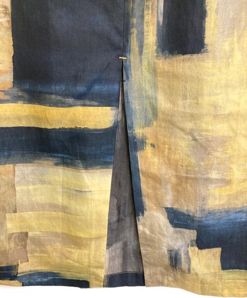 Rumche（ラムシェ）RUMCHE (ラムシェ) 22ss ”JENNIFER” Art Paint Skirt ネイビー×イエロー サイズ:freeの古着・服飾アイテム