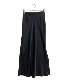 ZOE（ゾーイ）の古着「スリットロングサテンスカート」｜ブラック