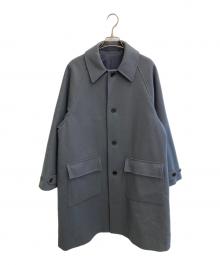 STEVEN ALAN（スティーブンアラン）の古着「FLAT MELTON CAMP COLLAR BALMACAAN COAT」｜ネイビー