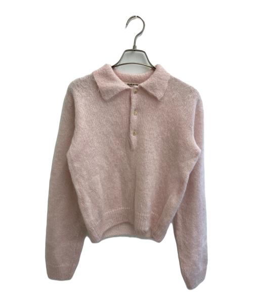 AURALEE（オーラリー）AURALEE (オーラリー) BRUSHED SUPER KID MOHAIR KNIT SHORT POLO ピンク サイズ:2の古着・服飾アイテム