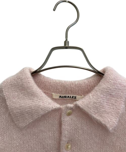 AURALEE（オーラリー）AURALEE (オーラリー) BRUSHED SUPER KID MOHAIR KNIT SHORT POLO ピンク サイズ:2の古着・服飾アイテム