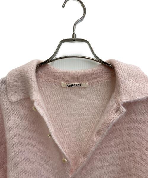 AURALEE（オーラリー）AURALEE (オーラリー) BRUSHED SUPER KID MOHAIR KNIT SHORT POLO ピンク サイズ:2の古着・服飾アイテム