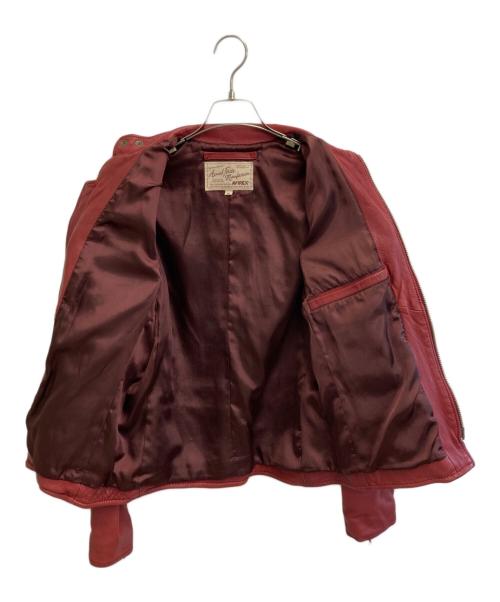AVIREX（アヴィレックス）AVIREX (アヴィレックス) ラムレザーライダースジャケット レッド サイズ:Mの古着・服飾アイテム