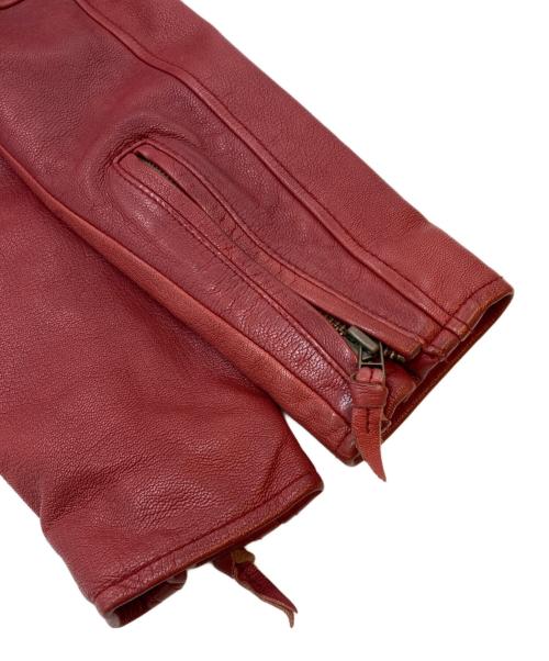 AVIREX（アヴィレックス）AVIREX (アヴィレックス) ラムレザーライダースジャケット レッド サイズ:Mの古着・服飾アイテム