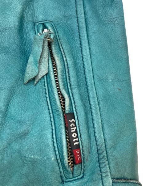 Schott（ショット）Schott (ショット) レザージャケット グリーン サイズ:Sの古着・服飾アイテム