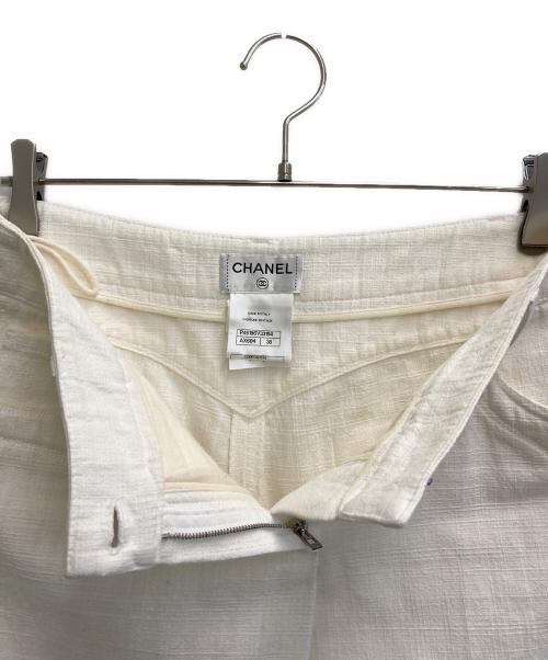CHANEL（シャネル）CHANEL (シャネル) ツイードクロップドパンツ ホワイト サイズ:38の古着・服飾アイテム