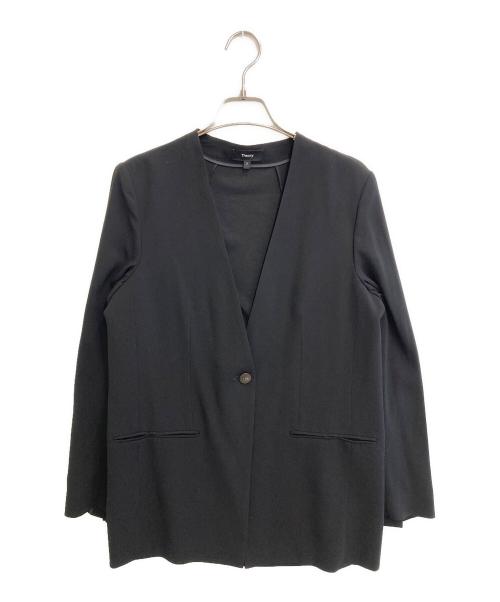 theory（セオリー）theory (セオリー) ノーカラージャケット ブラック サイズ:2の古着・服飾アイテム