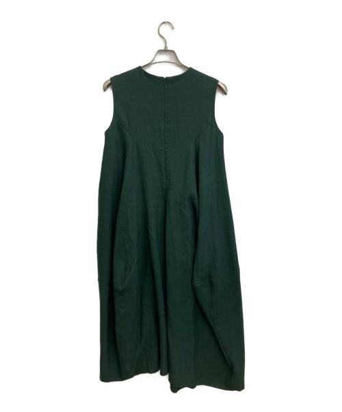 ENFOLD（エンフォルド）ENFOLD (エンフォルド) バルーンシルエットノースリーブワンピース グリーン サイズ:SIZE M (38)の古着・服飾アイテム