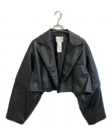 Ameri（アメリ）の古着「2WAY FAKE LEATHER SHORT JACKET」｜ブラック