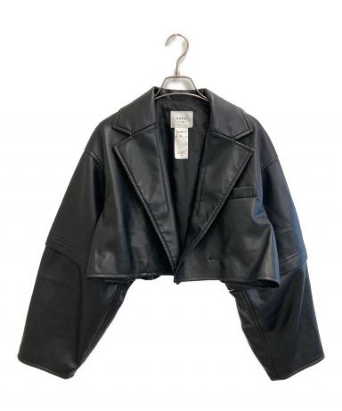 Ameri vintage ブラック ショート丈 レザージャケット 新品未使用 中古・古着通販】AMERI (アメリ) 2WAY FAKE LEATHER SHORT JACKET