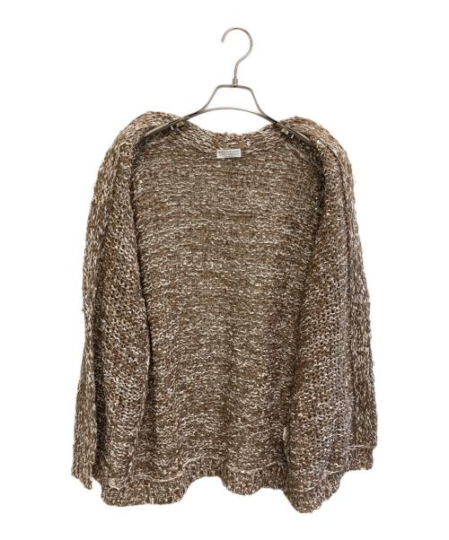 BRUNELLO CUCINELLI（ブルネロクチネリ）BRUNELLO CUCINELLI (ブルネロクチネリ) スパンコールニットカーディガン ブラウン サイズ:Sの古着・服飾アイテム