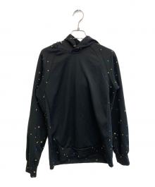 COMME des GARCONS HOMME PLUS（コムデギャルソンオムプリュス）の古着「ペンキ柄ジャージーパーカー」｜ブラック