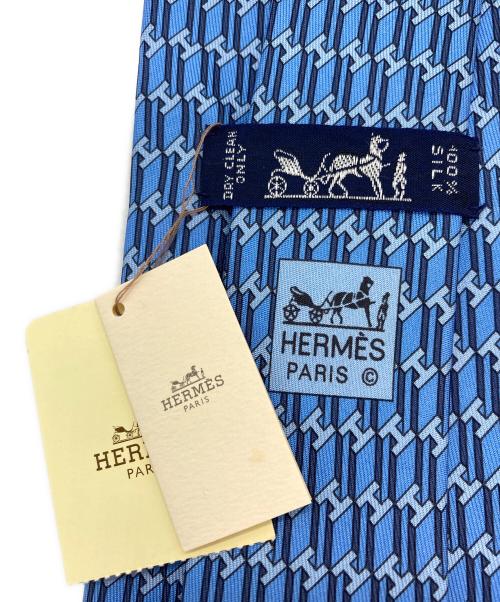HERMES（エルメス）HERMES (エルメス) Hロゴシルクネクタイ ブルー サイズ:FREE 未使用品の古着・服飾アイテム