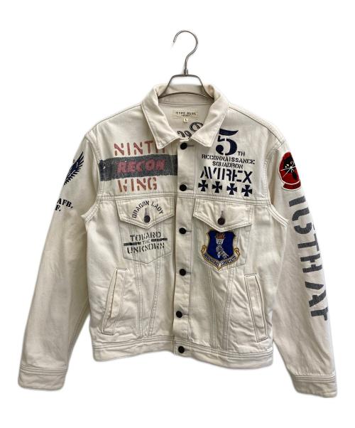 AVIREX（アヴィレックス）AVIREX (アヴィレックス) デニムジャケット アイボリー サイズ:Lの古着・服飾アイテム