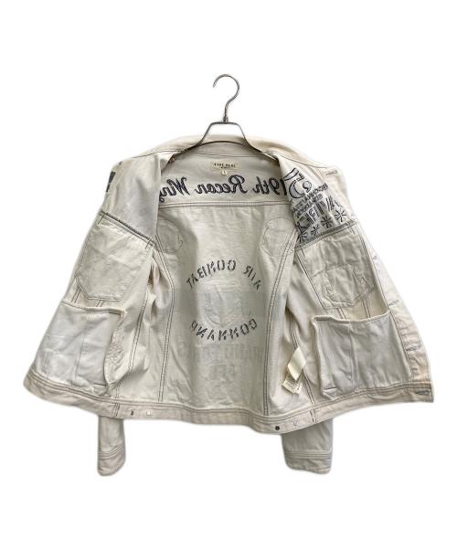 AVIREX（アヴィレックス）AVIREX (アヴィレックス) デニムジャケット アイボリー サイズ:Lの古着・服飾アイテム